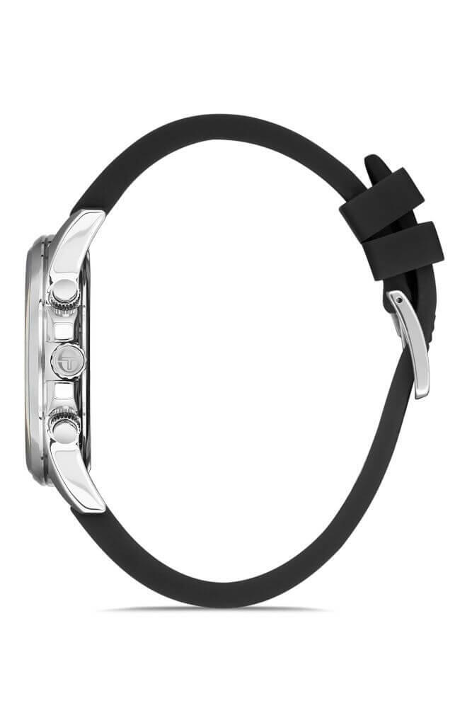 Sergio Tacchini Rubber Chrono Black Men's Watch image 1