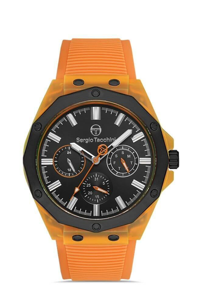 Sergio Tacchini Rubber Chrono Orange Men's Watch image 0