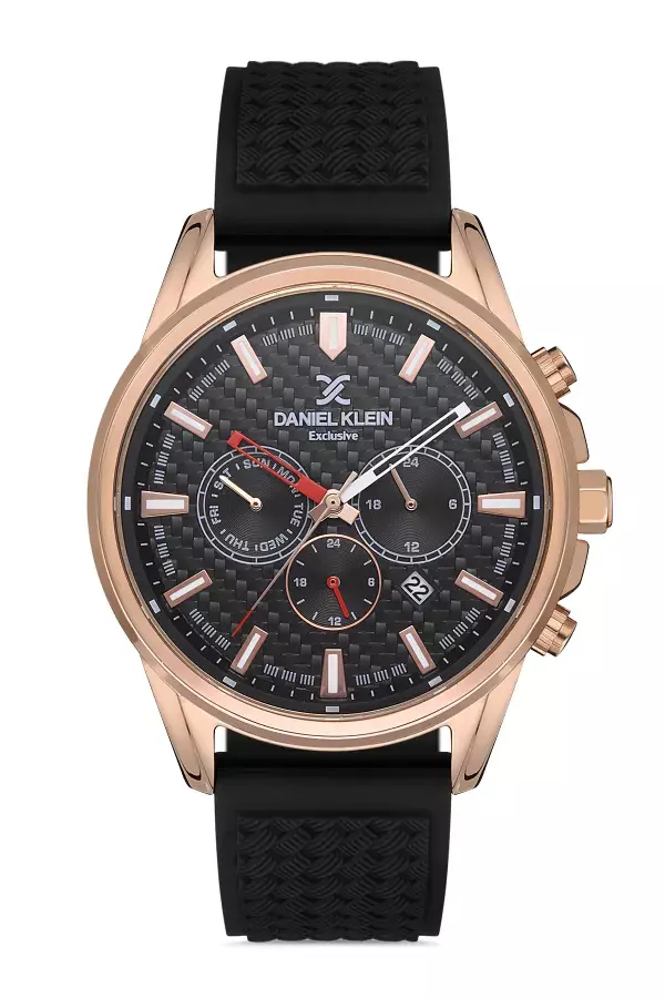 Daniel Klein Rubber Chrono Black Men's Watch image 0