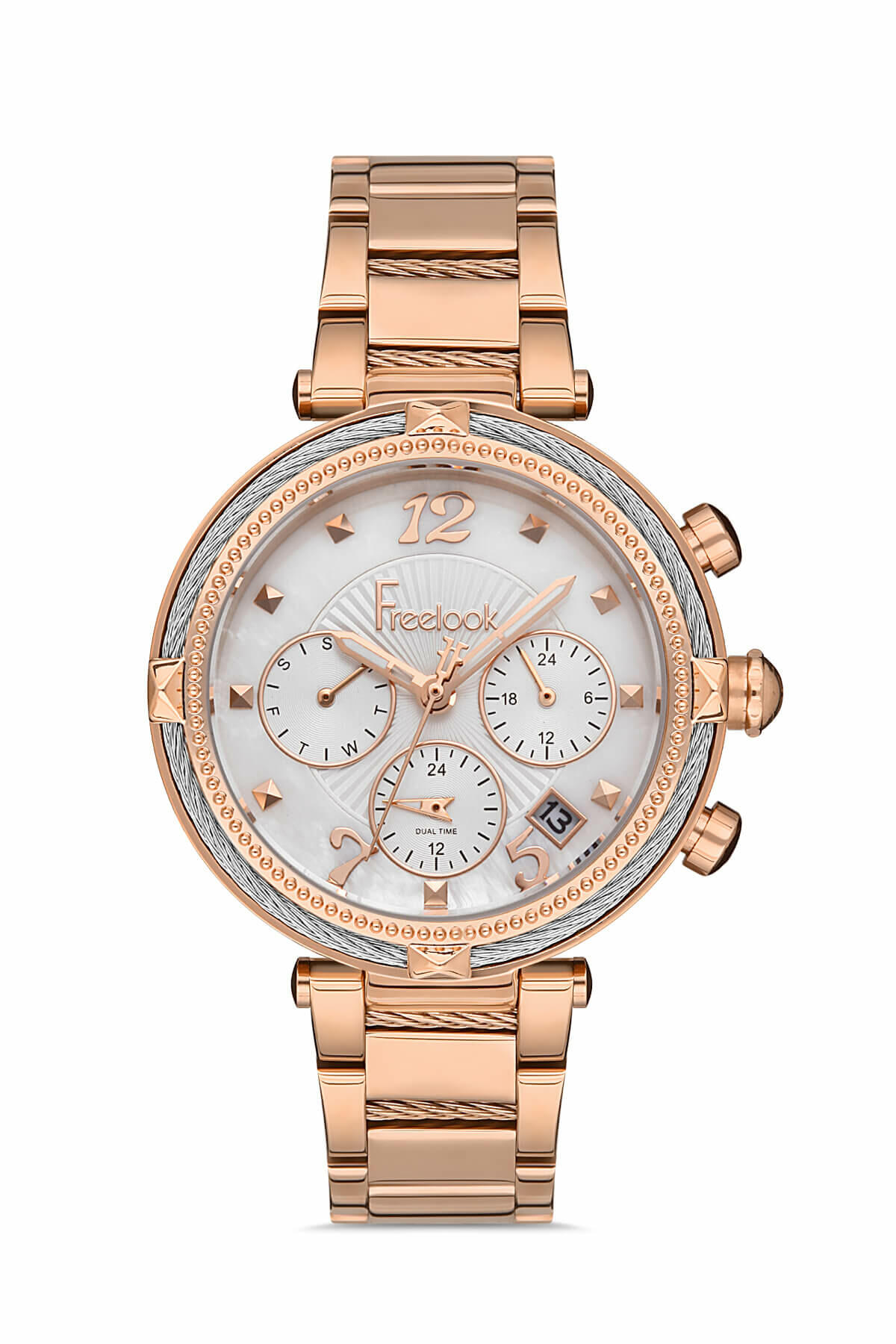 Free Look Steel Chrono White Women's Watch image 0