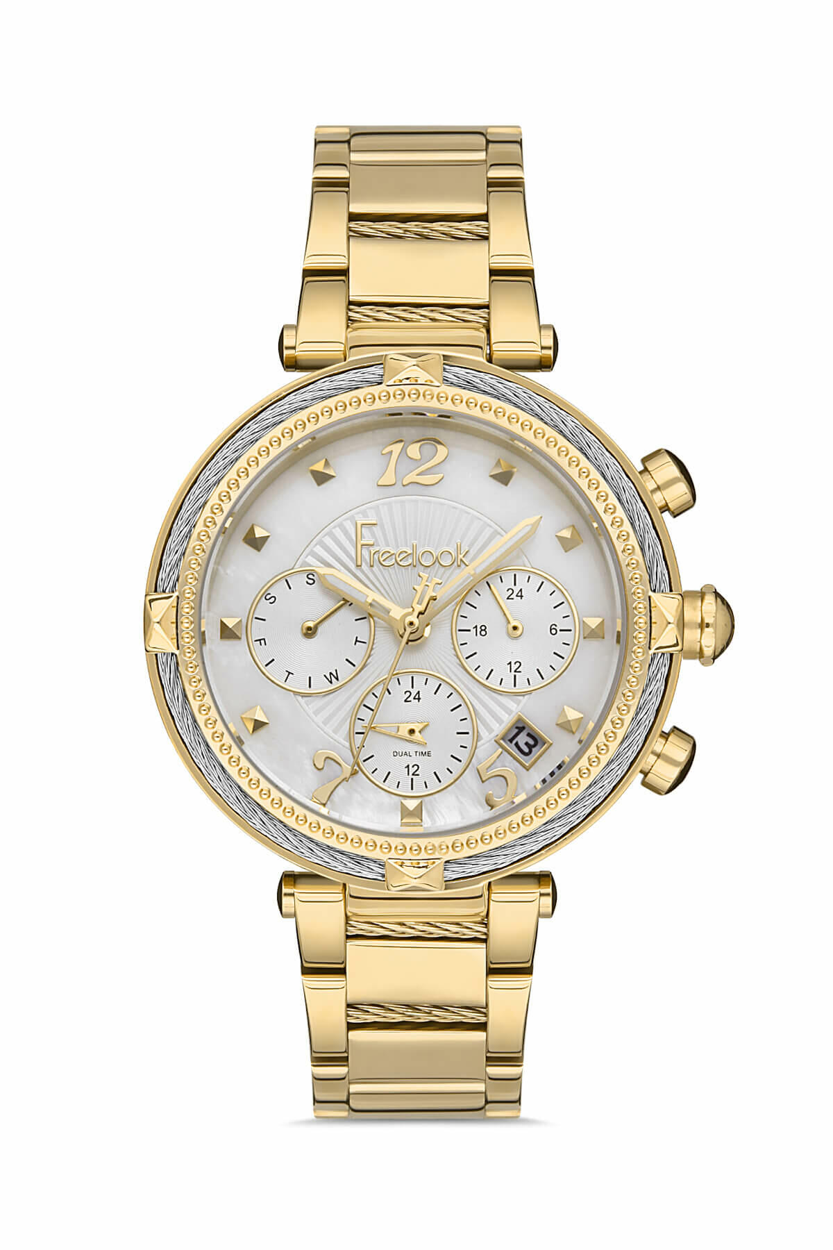 Free Look Steel Chrono White Women's Watch image 0