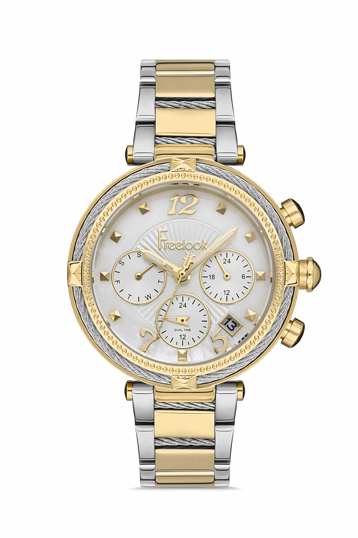 Free Look Steel Chrono White Women's Watch image 0