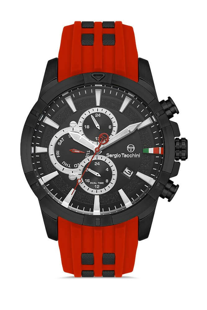 Sergio Tacchini Rubber Chrono red Men's Watch image 0