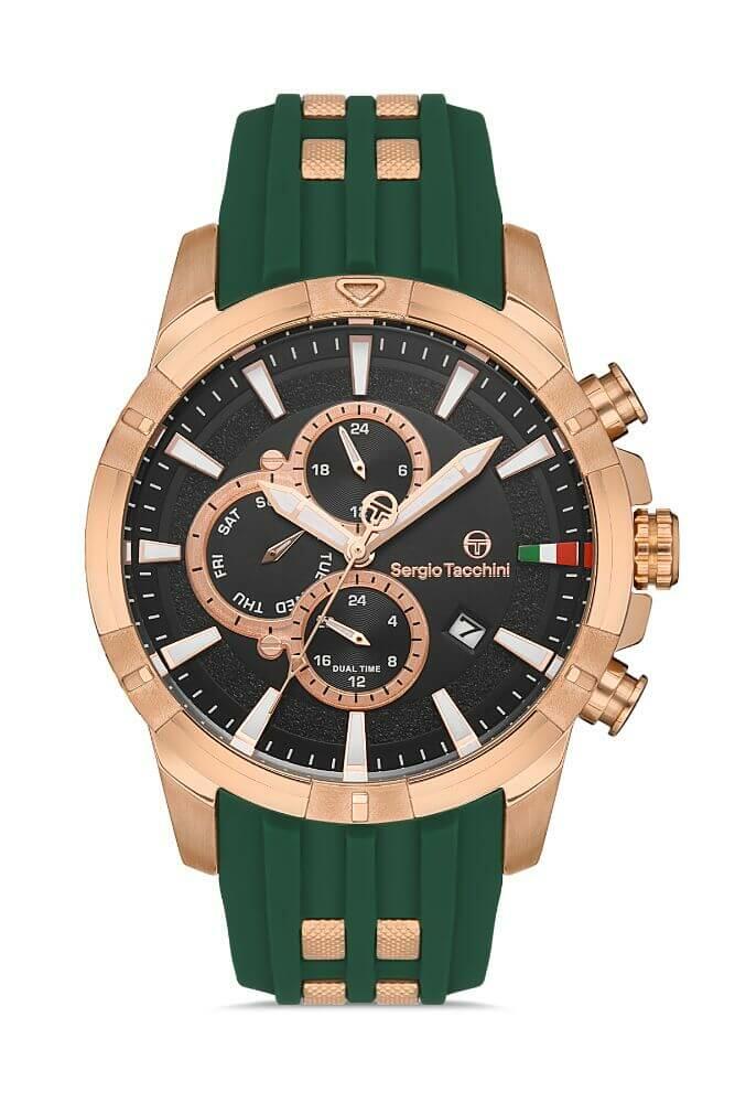 Sergio Tacchini Rubber Chrono Green Men's Watch image 0