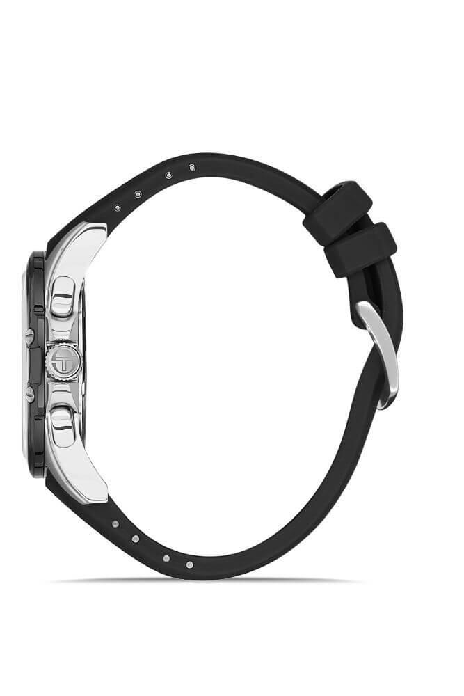 Sergio Tacchini Rubber Chrono Black Men's Watch image 1