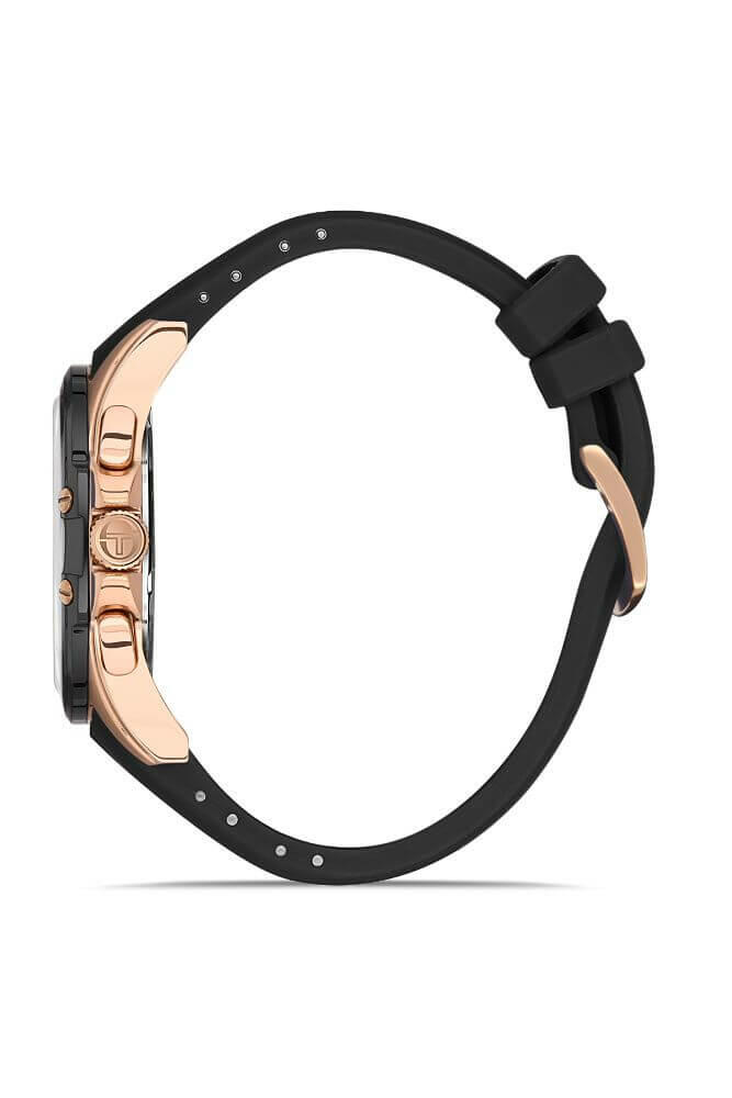 Sergio Tacchini Rubber Chrono Black Men's Watch image 1