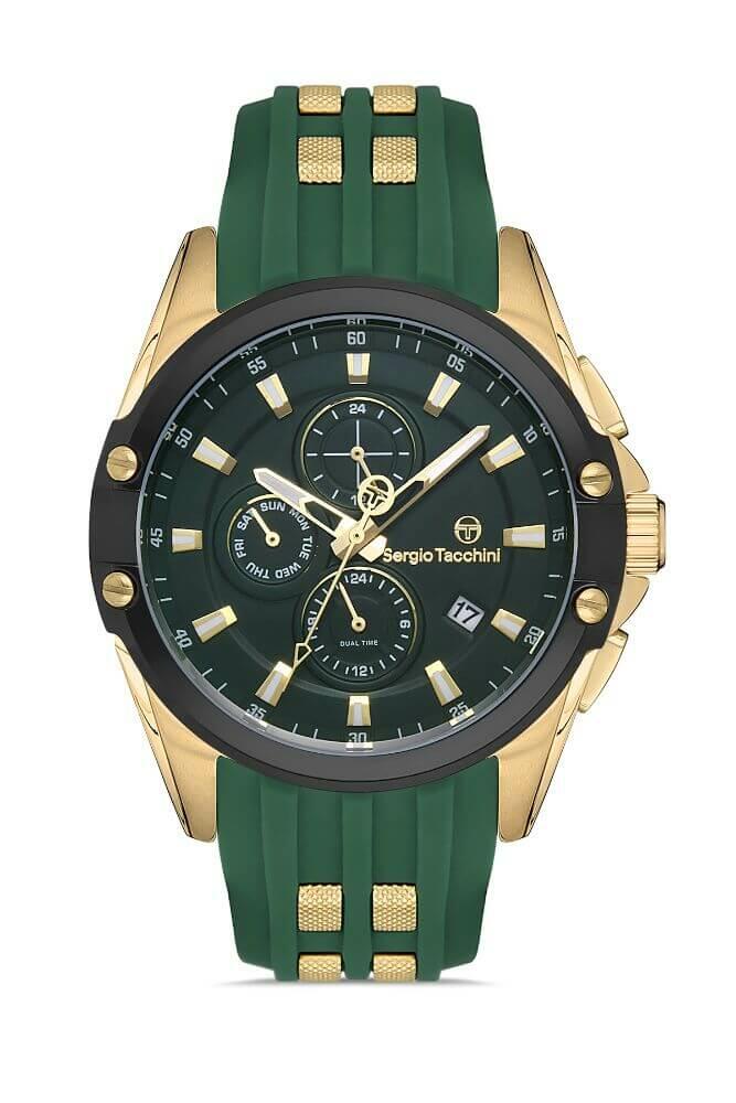 Sergio Tacchini Rubber Chrono Green Men's Watch image 0