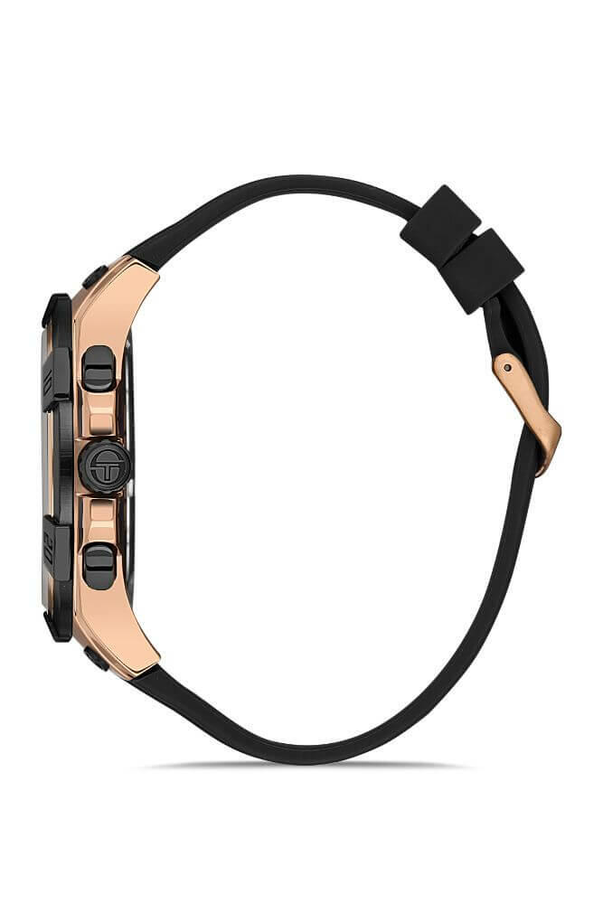 Sergio Tacchini Rubber Chrono Black Men's Watch image 1