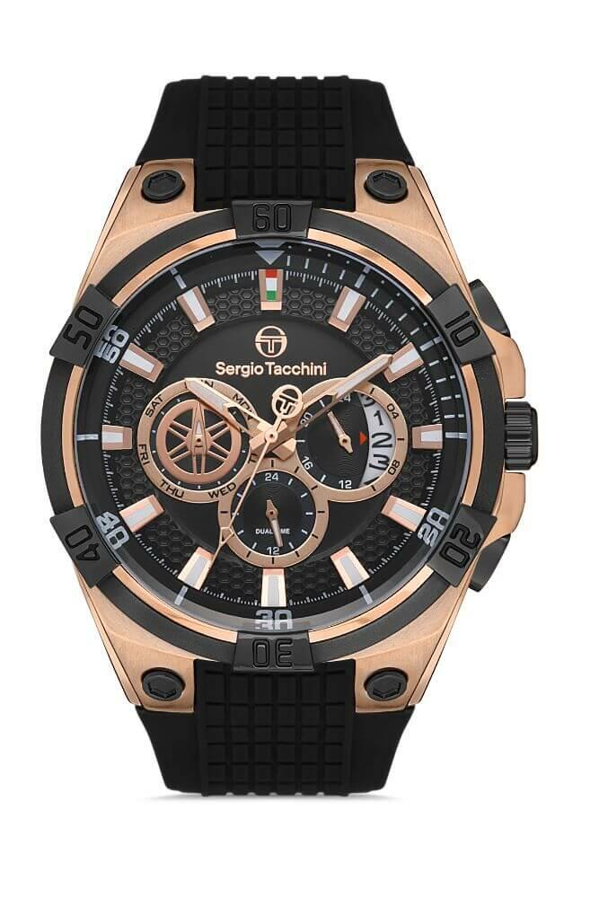 Sergio Tacchini Rubber Chrono Black Men's Watch image 0