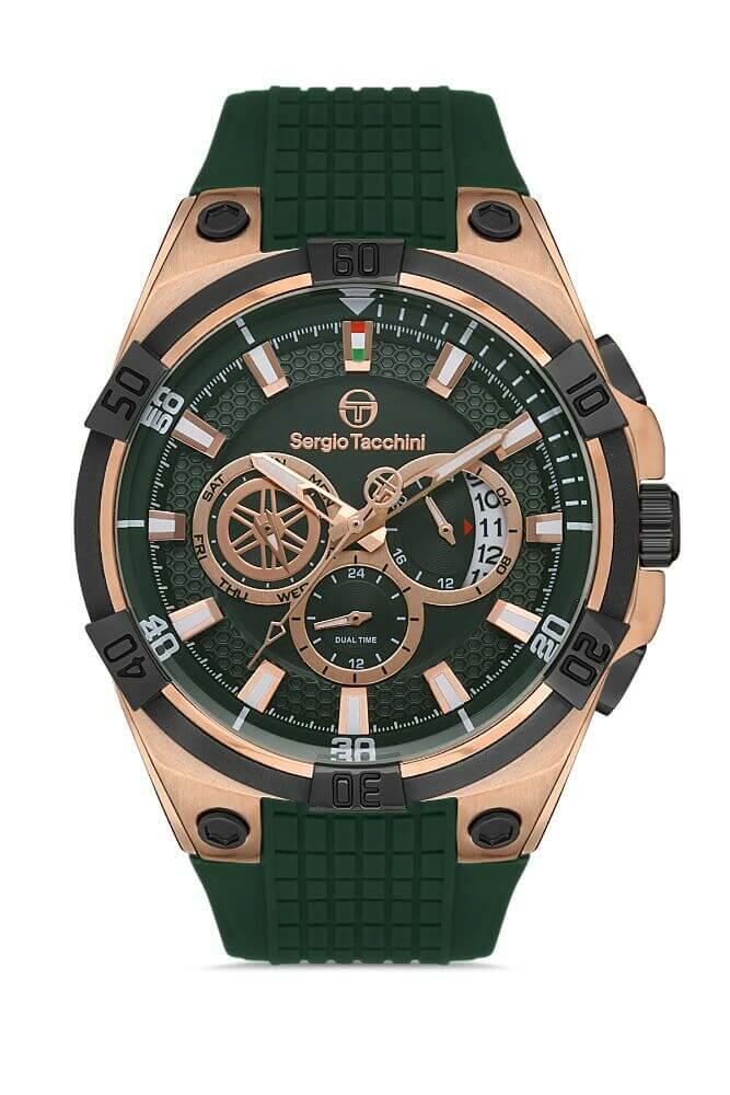 Sergio Tacchini Rubber Chrono Green Men's Watch image 0