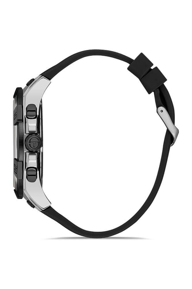 Sergio Tacchini Rubber Chrono Black Men's Watch image 1