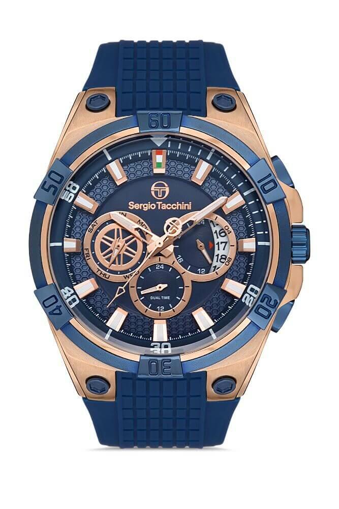 Sergio Tacchini Rubber Chrono blue Men's Watch image 0