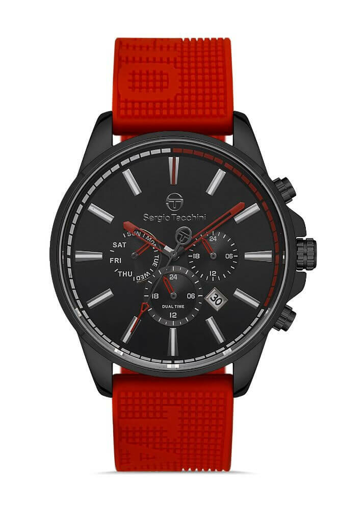 Sergio Tacchini Rubber Chrono red Men's Watch image 0