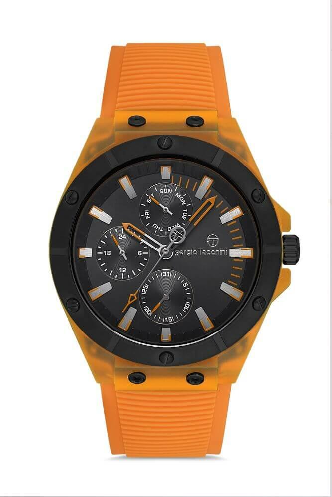Sergio Tacchini Rubber Chrono Orange Men's Watch image 0