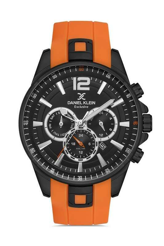 DANIEL KLEIN Rubber Chrono Orange Men Watch image 0