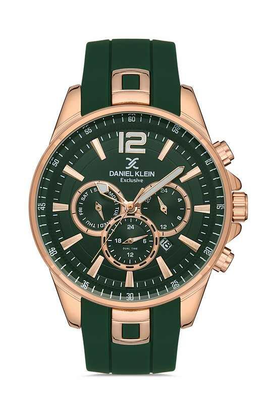 DANIEL KLEIN Rubber Chrono Green Men Watch image 0