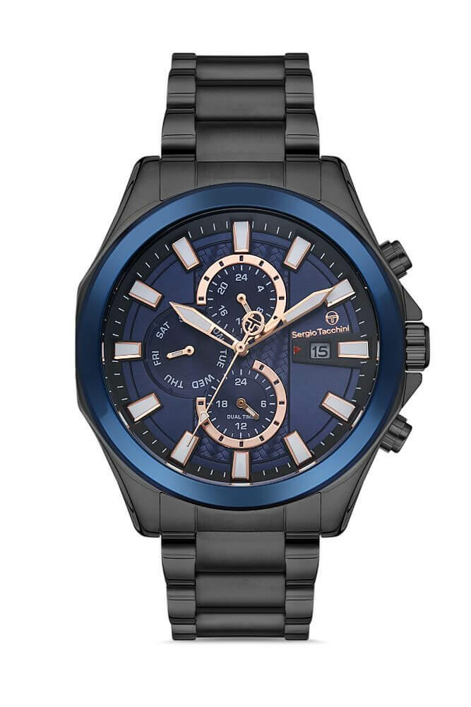 Sergio Tacchini Steel Chrono Black Men's Watch image 0