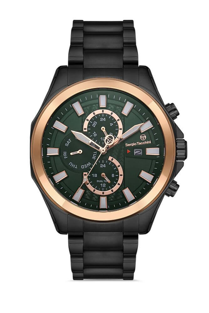 Sergio Tacchini Steel Chrono Black Men's Watch image 0