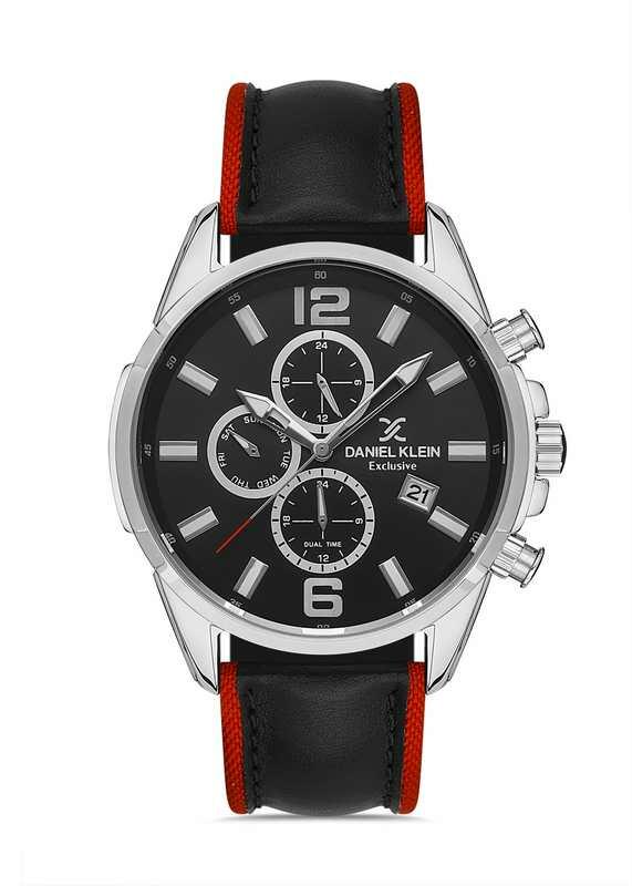 DANIEL KLEIN Leather Black Men Watch image 0