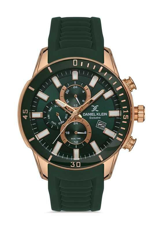DANIEL KLEIN Rubber Chrono Green Men Watch image 0
