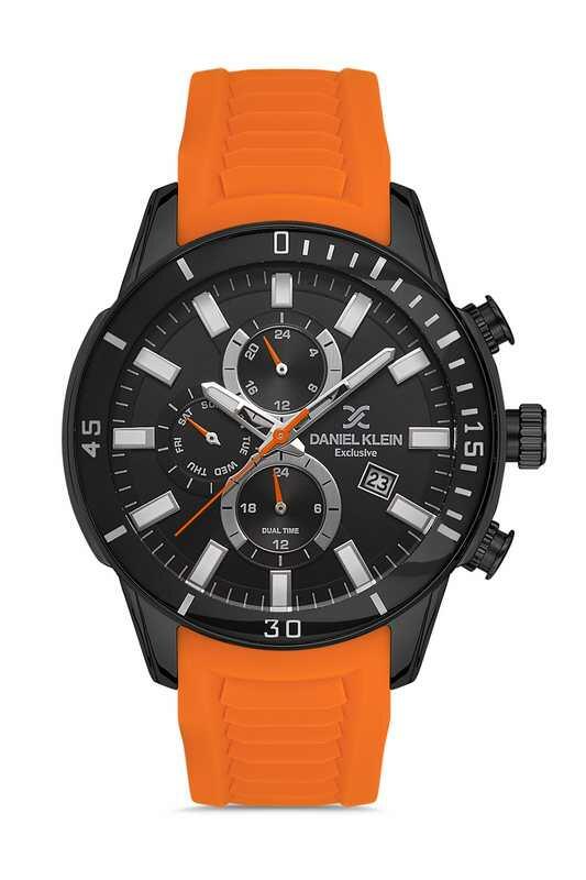 DANIEL KLEIN Rubber Chrono Orange Men Watch image 0