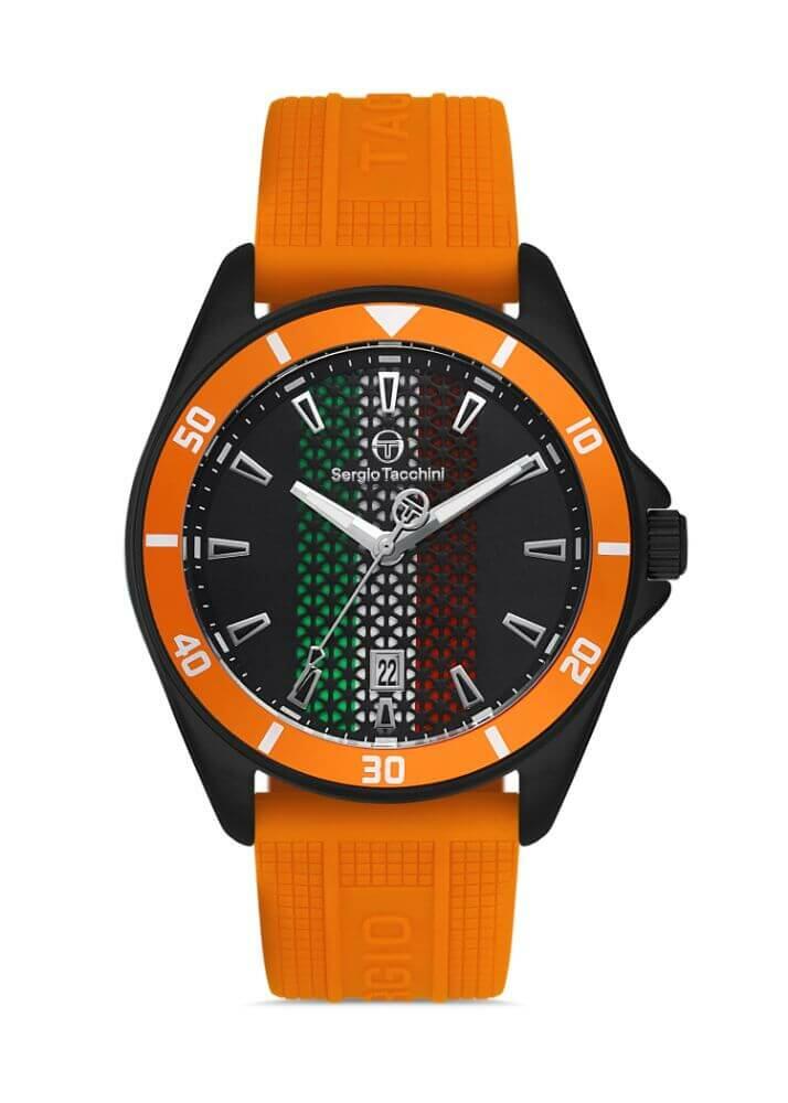 Sergio Tacchini Rubber Orange Men's Watch image 0
