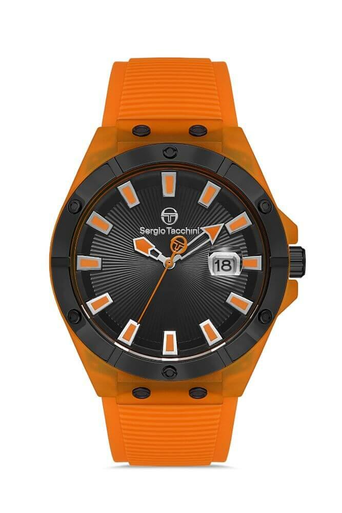 Sergio Tacchini Rubber Orange Men's Watch image 0