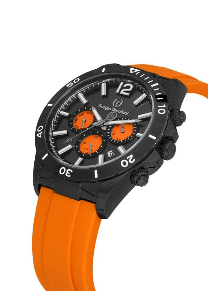 Sergio Tacchini Rubber Chrono Orange Men's Watch image 2