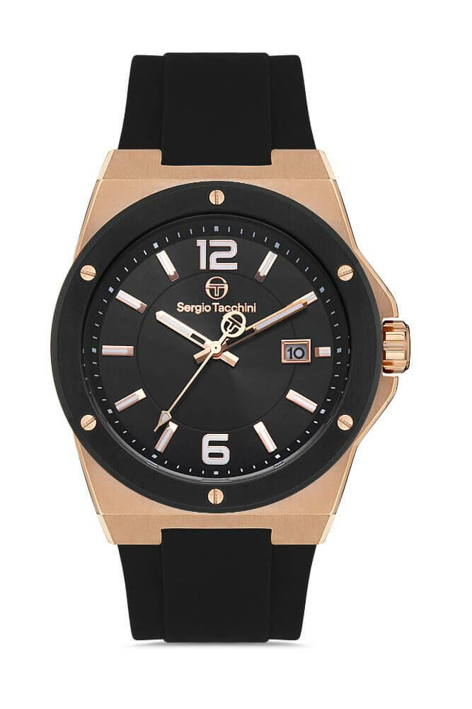 Sergio Tacchini Rubber Black Men's Watch image 0