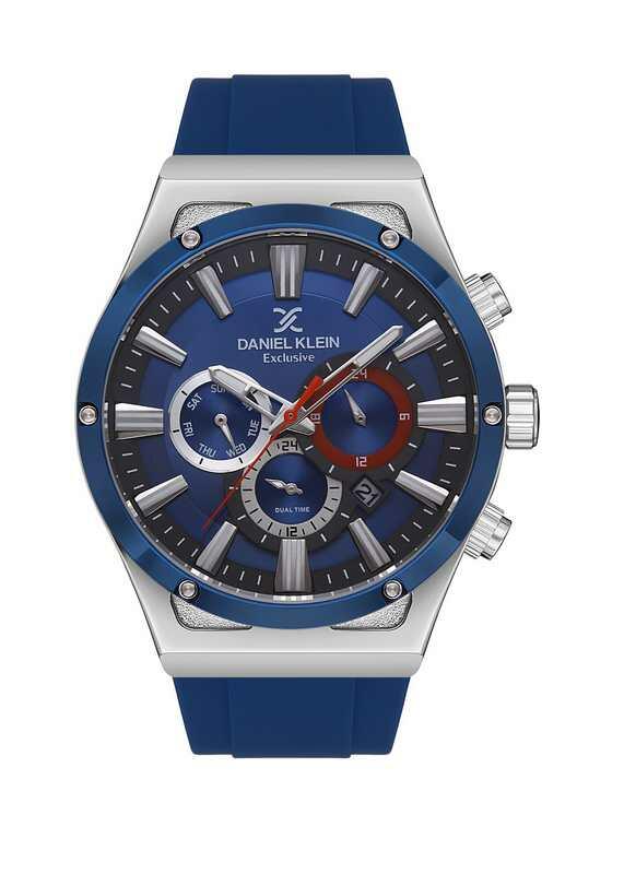DANIEL KLEIN Rubber Chrono Blue Men Watch image 0