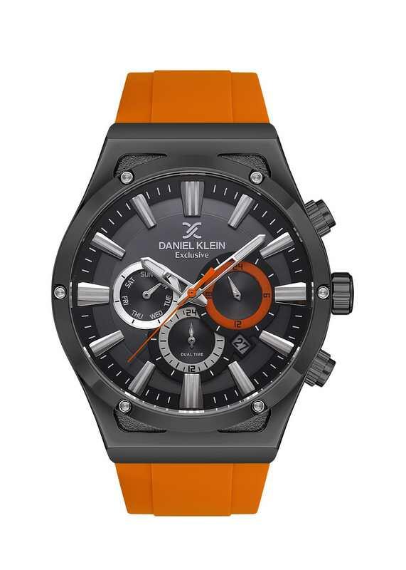 DANIEL KLEIN Rubber Chrono Orange Men Watch image 0