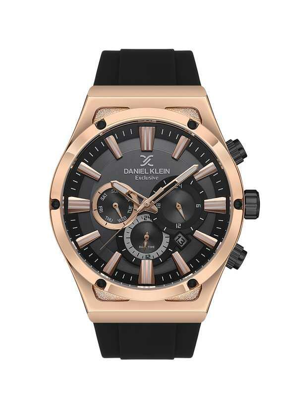 DANIEL KLEIN Rubber Chrono Black Men Watch image 0