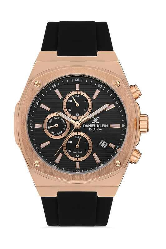 DANIEL KLEIN Rubber Chrono Black Men Watch image 0