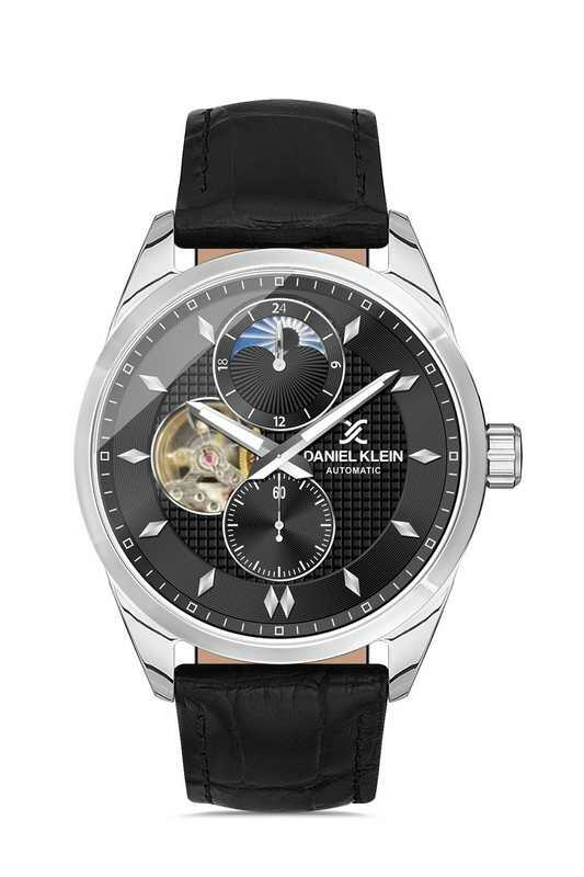 DANIEL KLEIN Leather Black Men Watch image 0