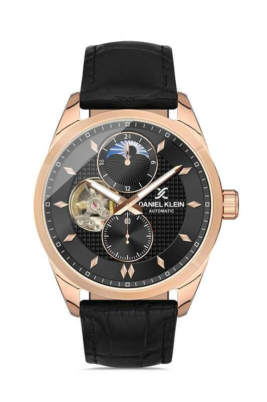 DANIEL KLEIN Leather Black Men Watch image 0