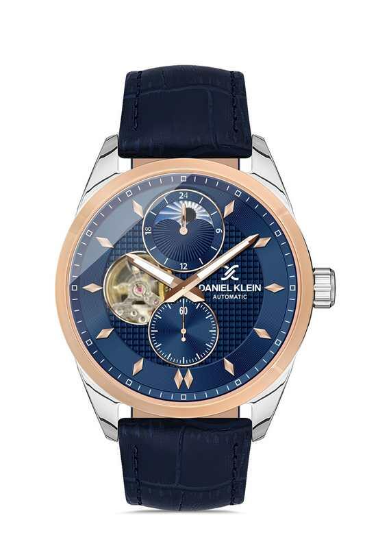 DANIEL KLEIN Leather Blue Men Watch image 0
