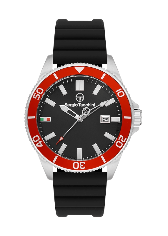 SERGIO TACCHINI Rubber Black Men's Watch image 0