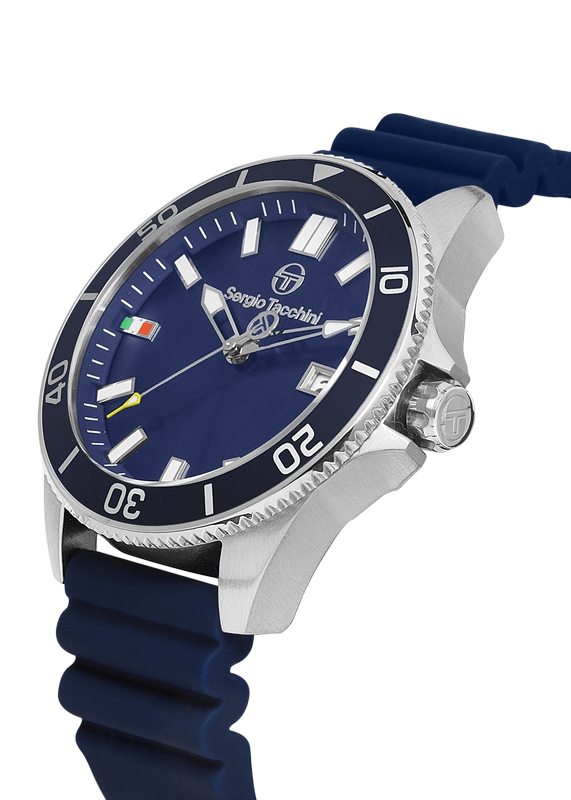 SERGIO TACCHINI Rubber blue Men's Watch image 2