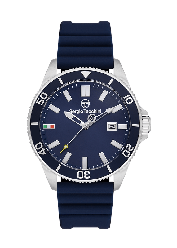 SERGIO TACCHINI Rubber blue Men's Watch image 0
