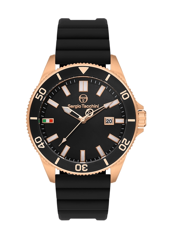 SERGIO TACCHINI Rubber Black Men's Watch image 0