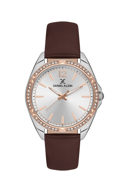 DANIEL KLEIN Leather Wine Women's Watch image 0