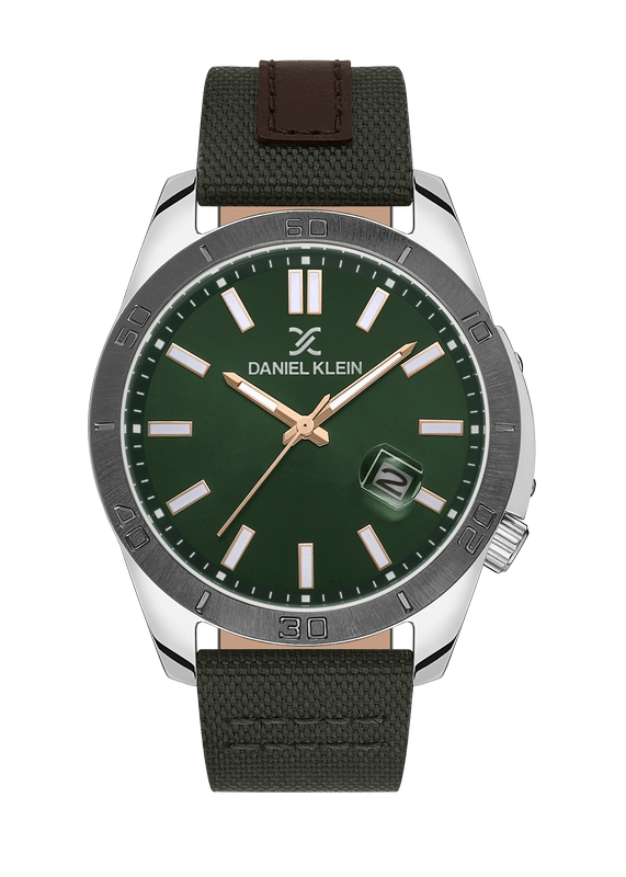 DANIEL KLEIN Leather Green Men's Watch image 0