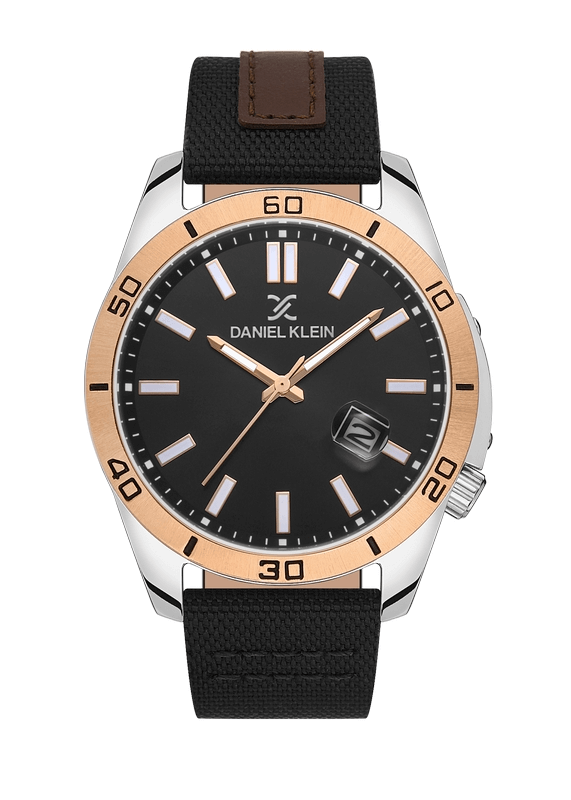 DANIEL KLEIN Leather Black Men's Watch image 0