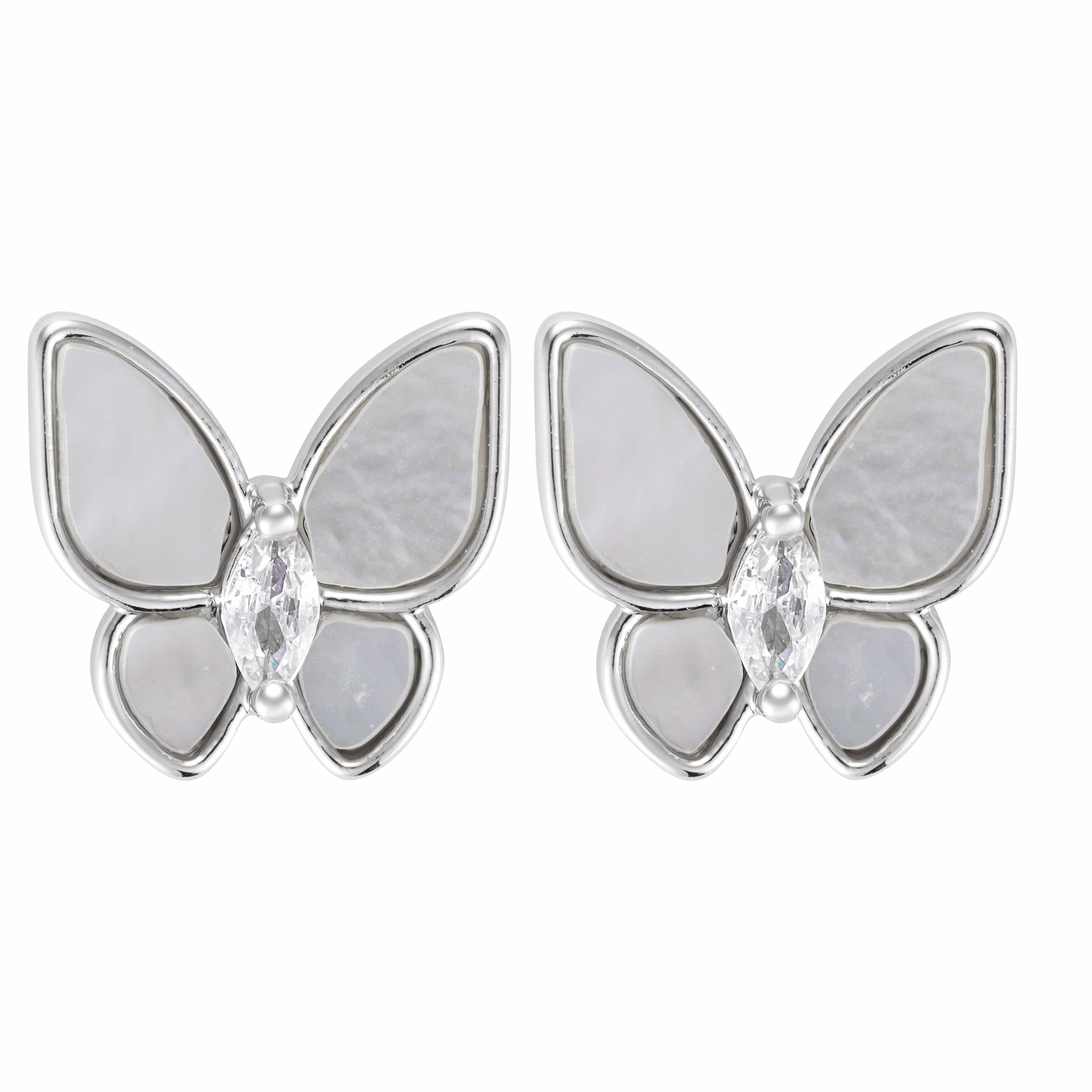 طقم فراشات مزين بالسيراميك الأبيض image 2