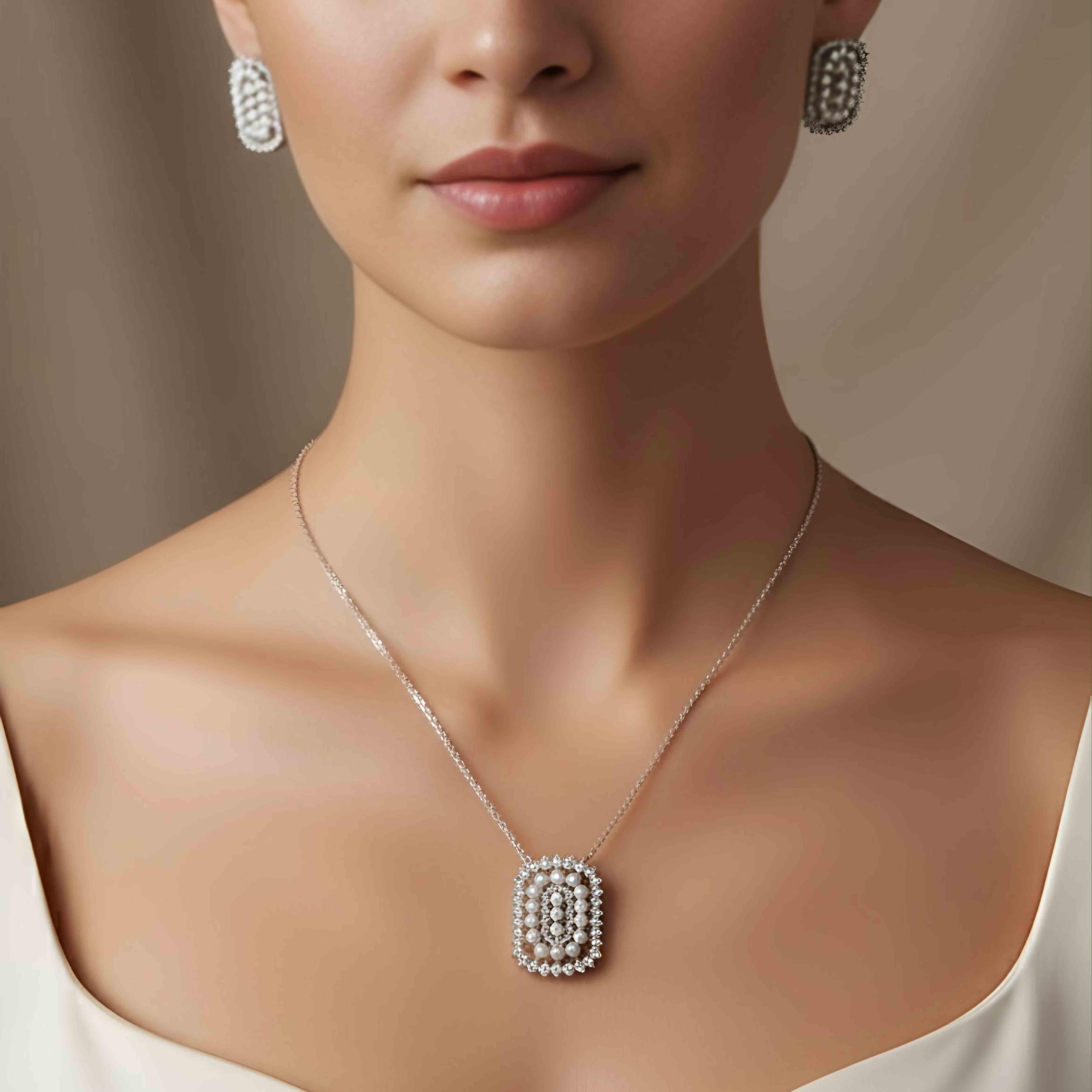 عقد - فضي ابيض - 0 image 0