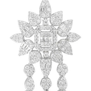 Silver Toned Multi-Cut Crystal (Necklace - Earrings) image 2