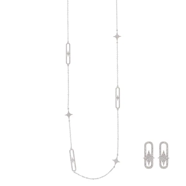 عقد - فضي ابيض - 0 image 0
