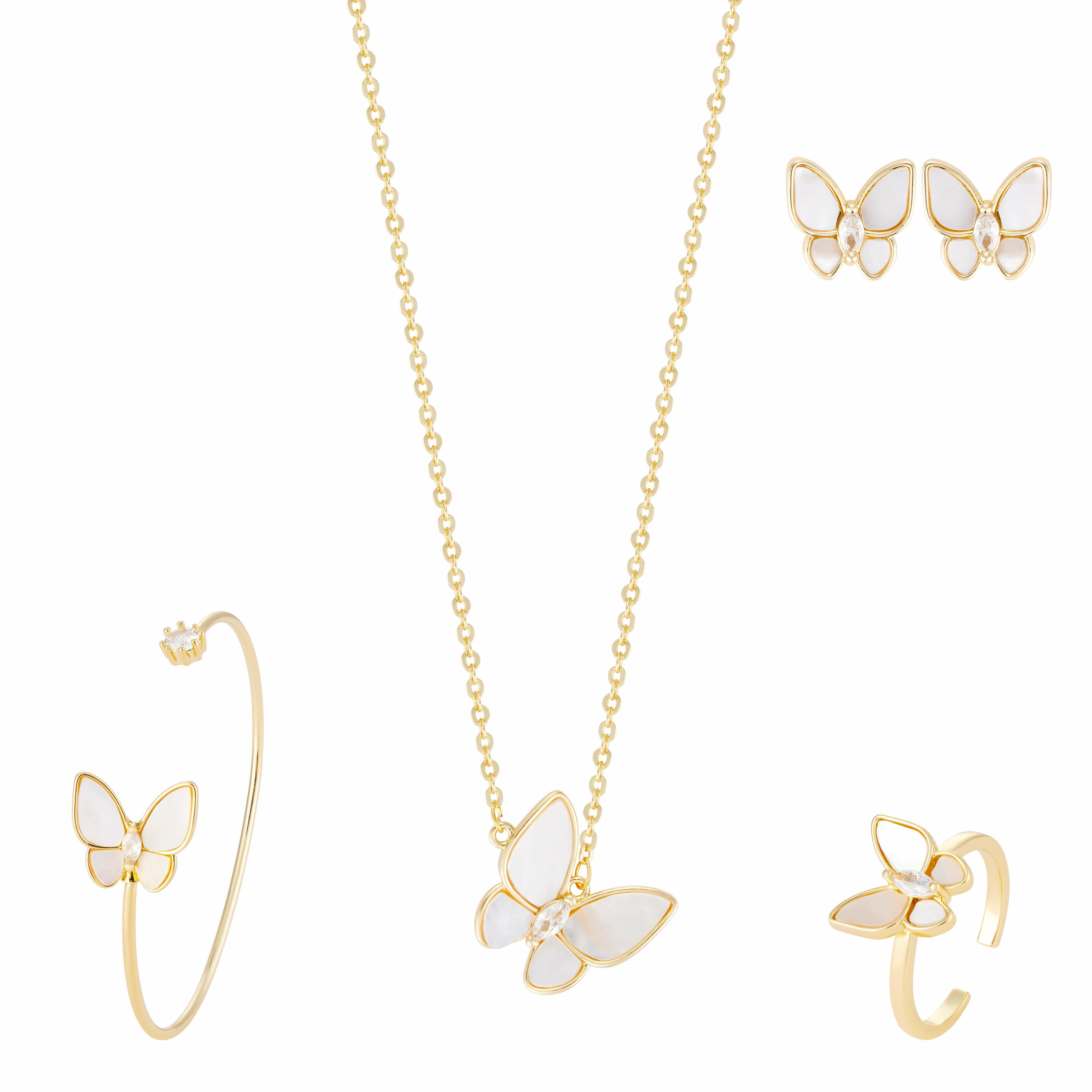 طقم فراشات مزين بالسيراميك الأبيض image 6