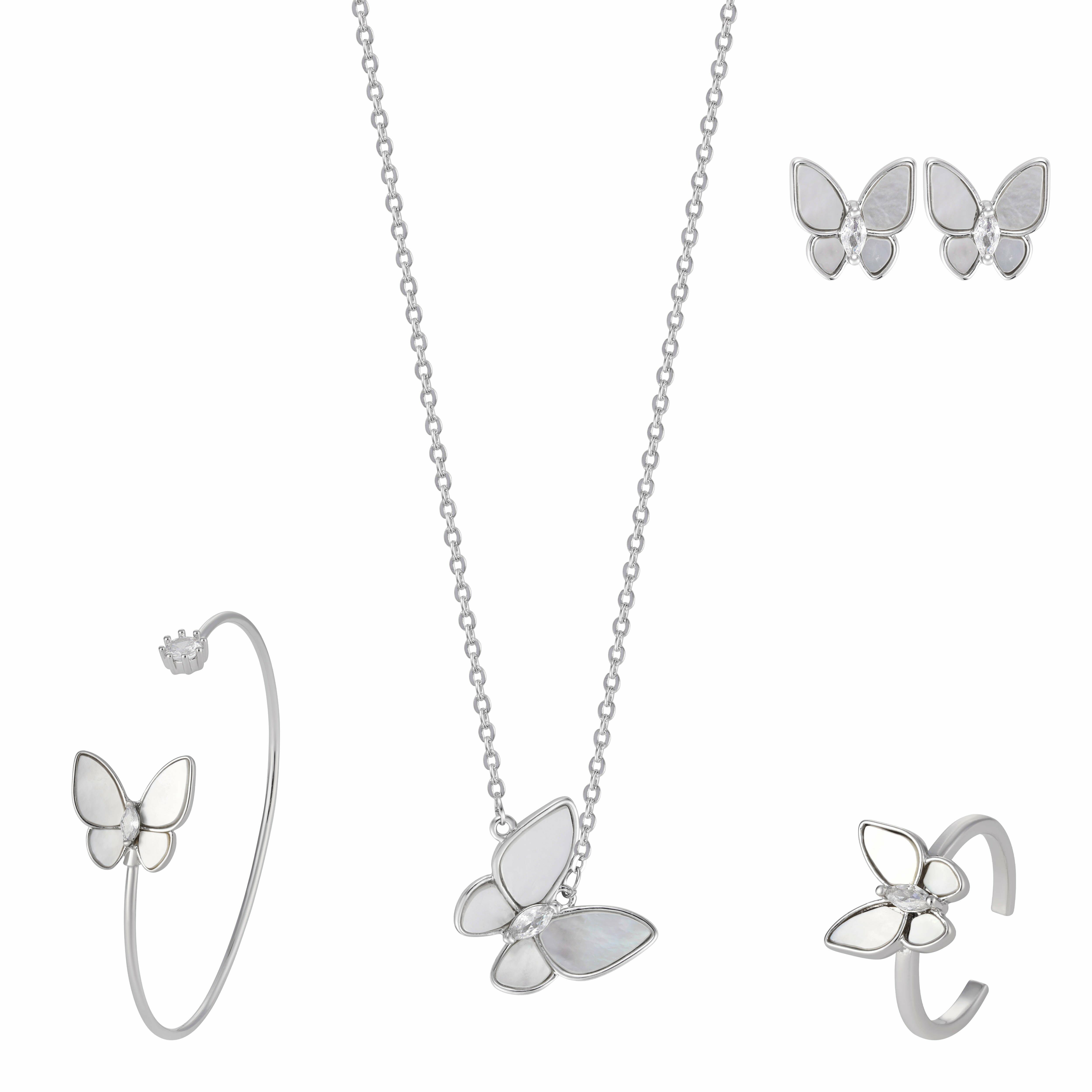 طقم فراشات مزين بالسيراميك الأبيض image 0