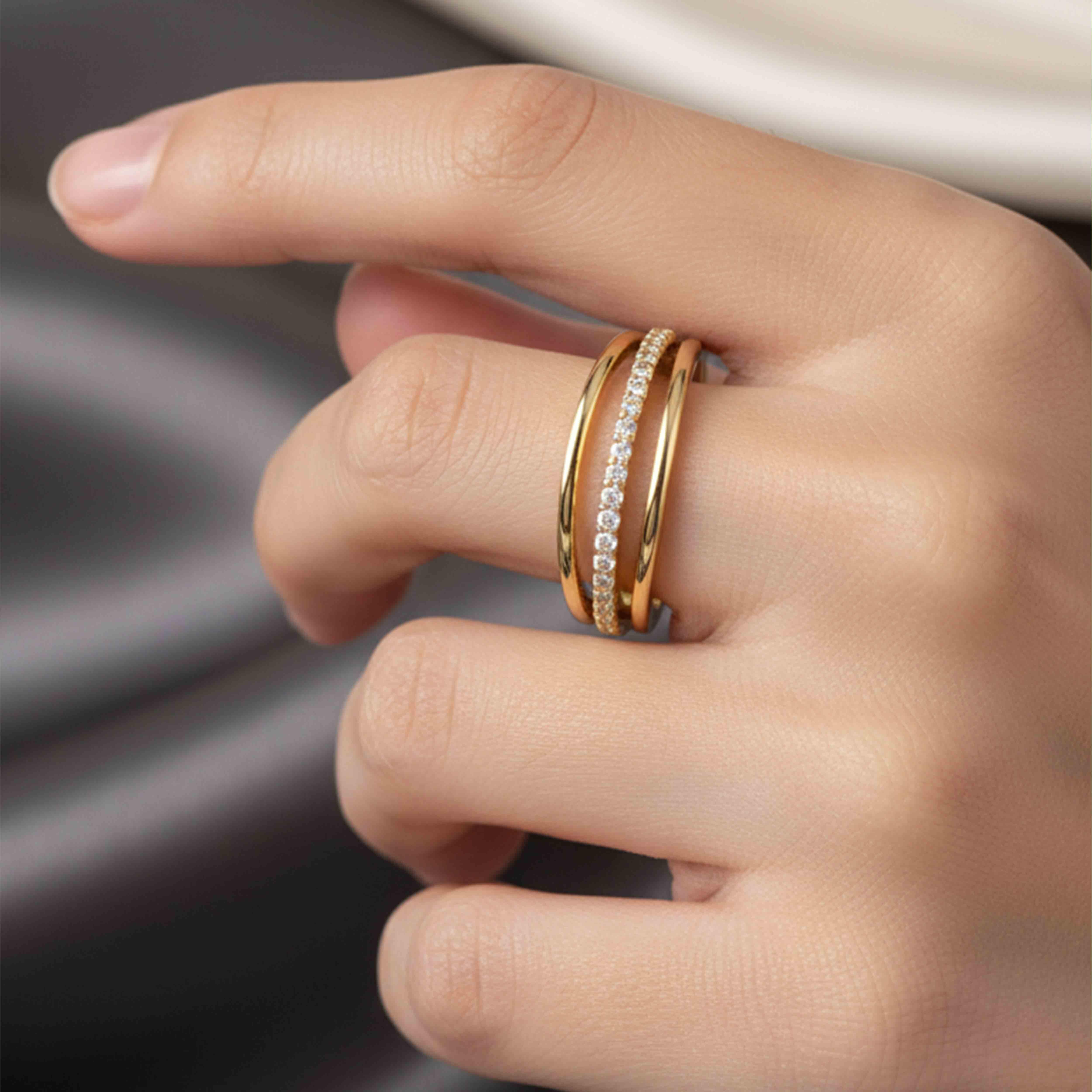 خاتم - ذهبي ابيض - 0 image 0